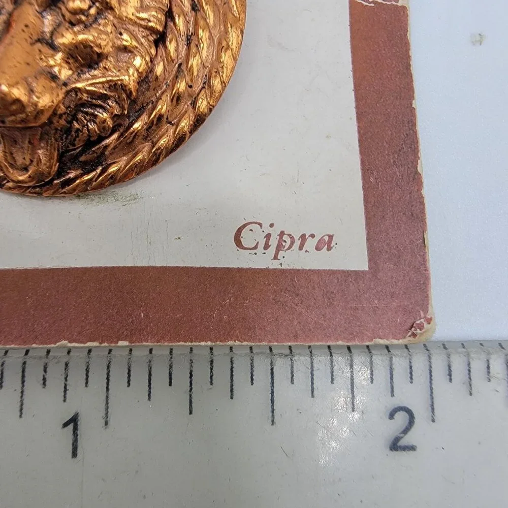 NWT Simulated Copper Lapel Pin Wolf Dog Fox‎ Face Cipra NEW